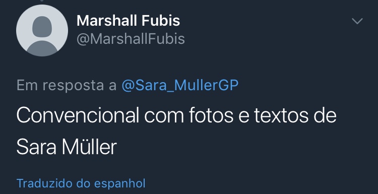 Resposta Enquete Twitter Sara Müller @MarshallFubis