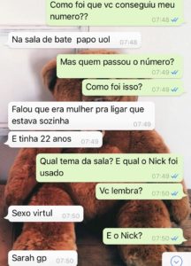 WhatsApp Sara Müller e Desconhecido