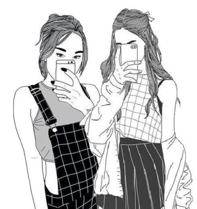 Melhores amigas BFF - Desenho Tumblr 